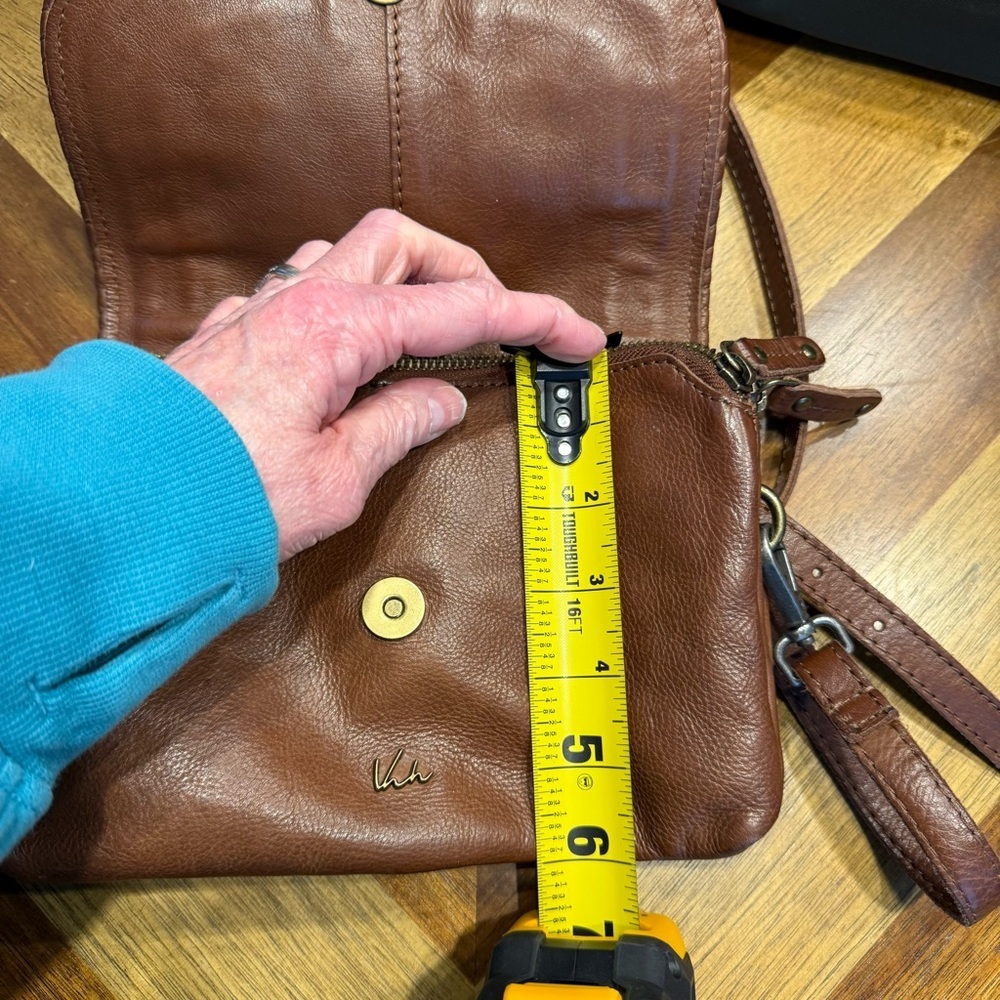 Kuta Vintage Chestnut Braided Leather Crossbody Bag - Picture 7 of 10